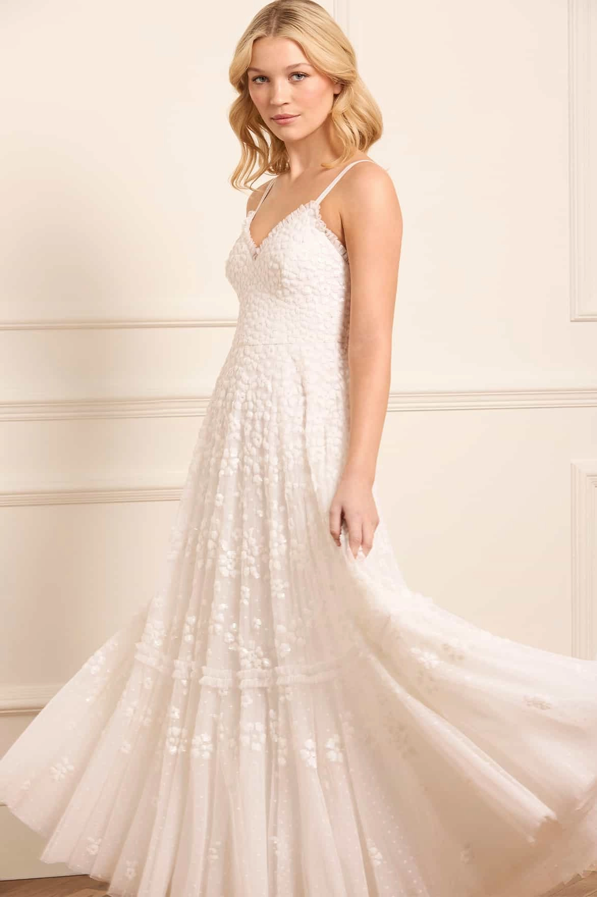 Satin Layers Vintage-Inspired Maeva Cami Ankle Gown