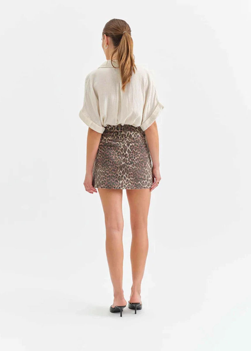 Malibu Mid-Rise Mini Skirt - Cool Cat Elasticized Cuffs