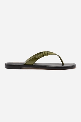 Study Glow Mary Kate Flat Sandal In Seaweed Leather