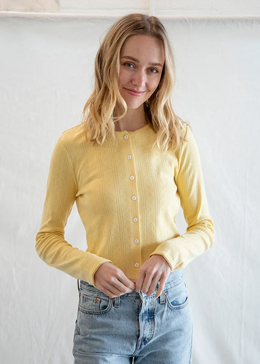 Matilda Pointelle Cardigan - Butter Comfy Knitwear