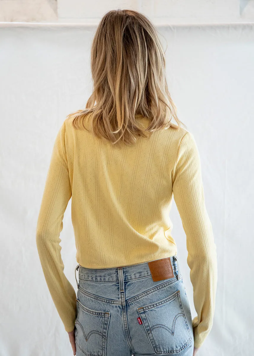 Comfy Style Matilda Pointelle Cardigan - Butter