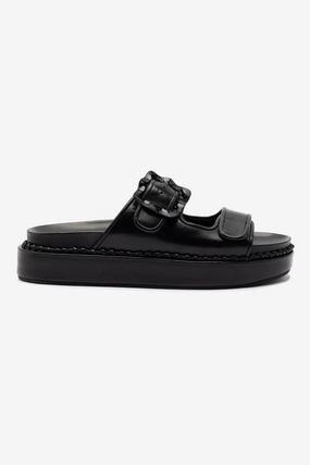 City Glow Maui Slide In Black Leather