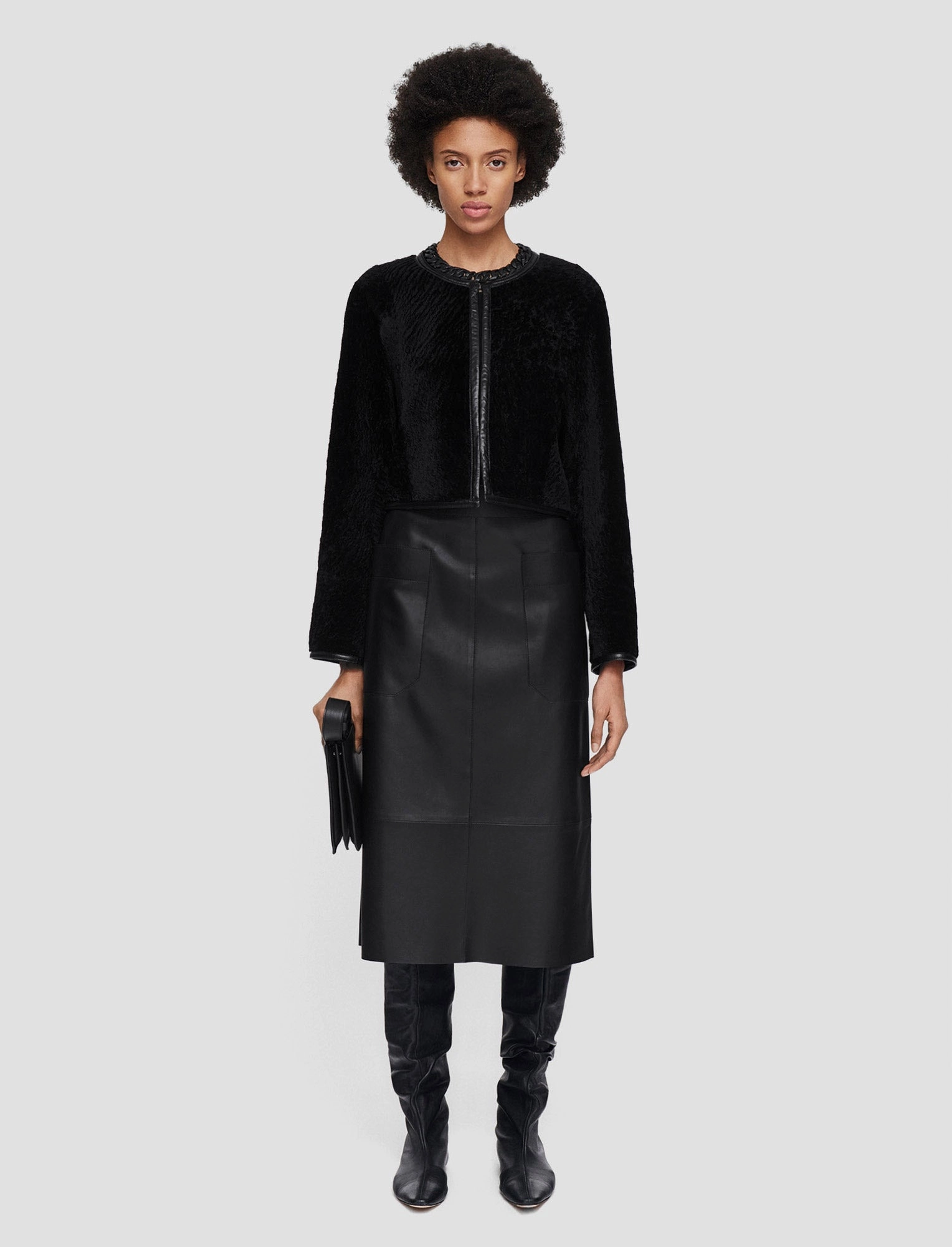 Maurice Embossed Shearling Jacket Essential Warmth Functional Design