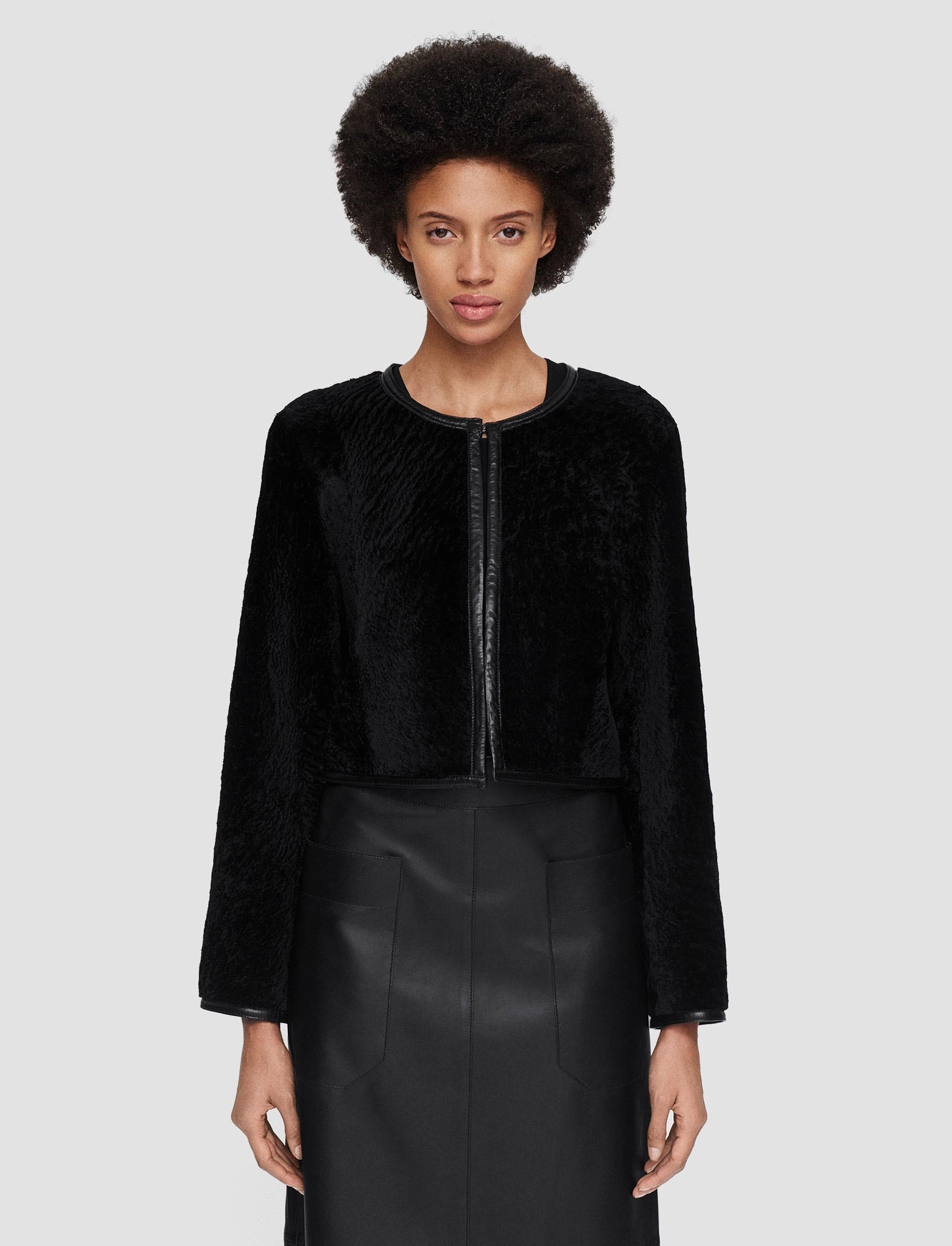 Maurice Embossed Shearling Jacket Brush