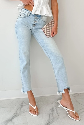 Melody High Rise Slim Straight KanCan Jeans (Acid) Morning Stroll Outdoor Adventure Date Night