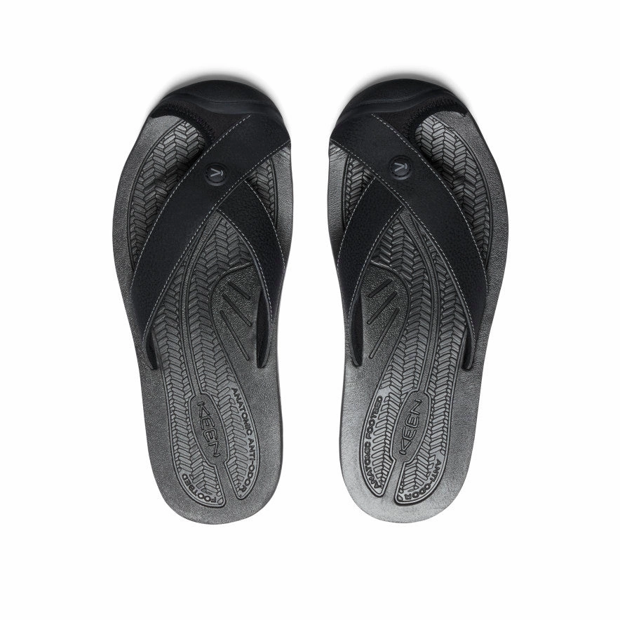 Men's Barbados Flip-Flop  |  Black/Steel Grey Sporty Travel Shoes