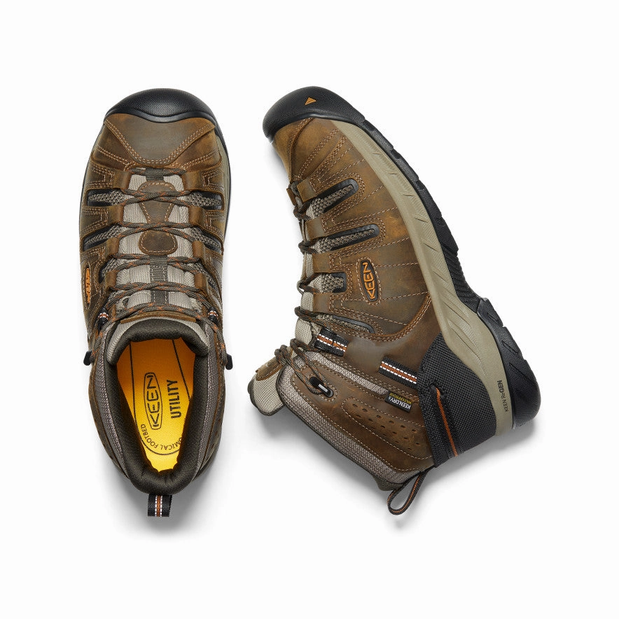 All Day Comfort Design Men's Flint II Waterproof Mid (Soft Toe)  |  Black Olive/Brindle