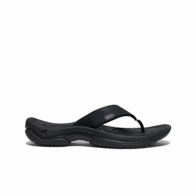 Market Walk Men's Kona Leather Flip-Flop  |  Black/Steel Grey