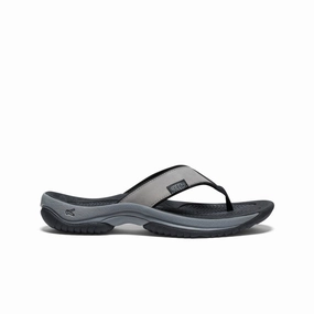 Recycled materials Classic Sandals Men's Kona Leather Flip-Flop  |  Steel Grey/Black