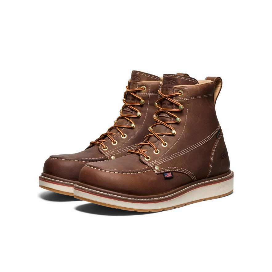 Men's Liberty 6" Waterproof Boot (Carbon Toe)  |  Chestnut/Gum Chunky Sole Seamless Comfort Urban Commute