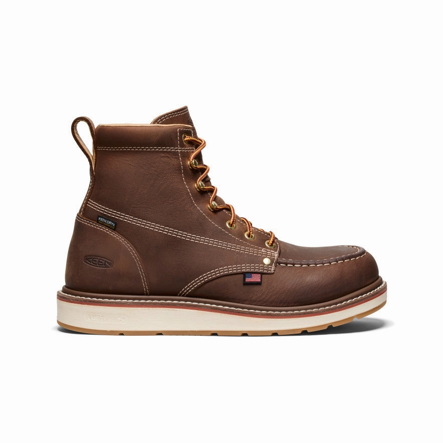 Breathable mesh panel Men's Liberty 6" Waterproof Boot (Carbon Toe)  |  Chestnut/Gum