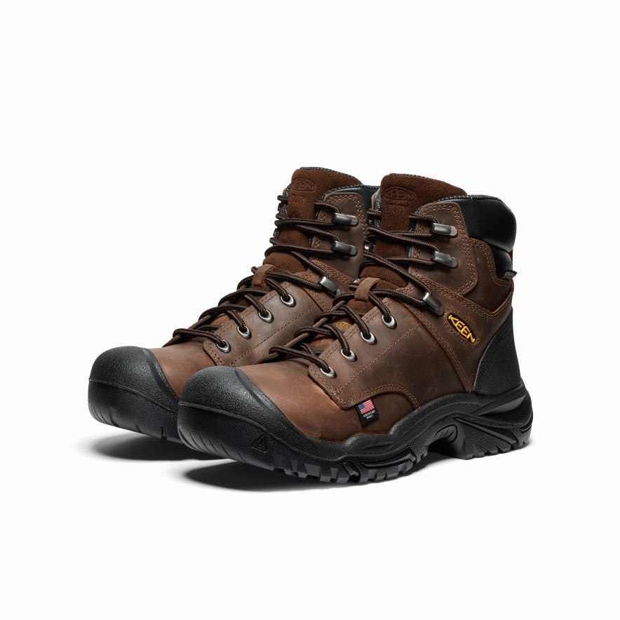 Comfort Lining Trail Exploration Party Goer Men's Mt Vernon II 6" Waterproof Boot (Steel Toe)  |  Dark Earth/Black