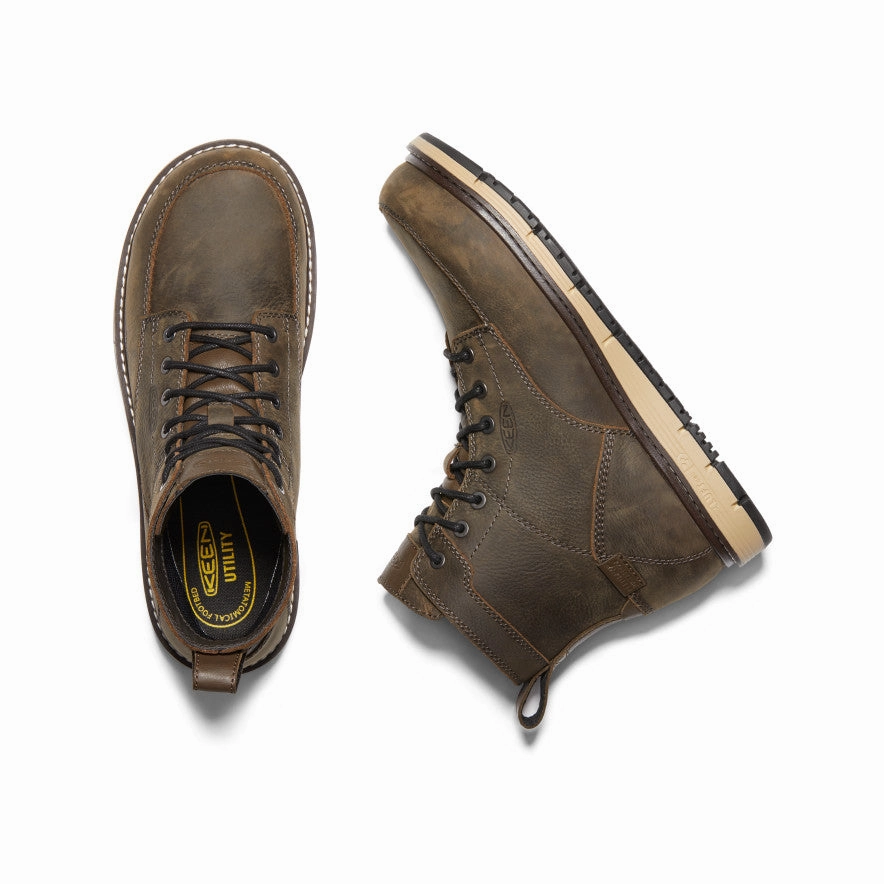 Men's San Jose 6" Waterproof Boot (Aluminum Toe)  |  Cascade Brown/Black Suede Holiday Feel