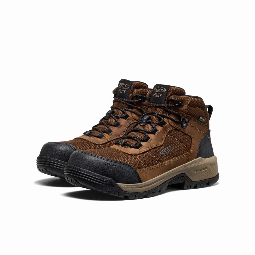 Daily Essentials Men's Skokie Waterproof Work Boot (Carbon Toe)  |  Dark Earth/Black