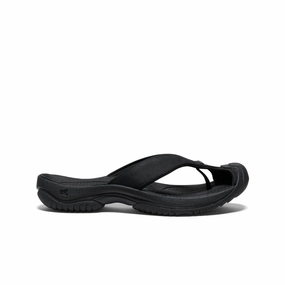 Flexible Sole Men's Waimea Leather Flip-Flop  |  Black/Black