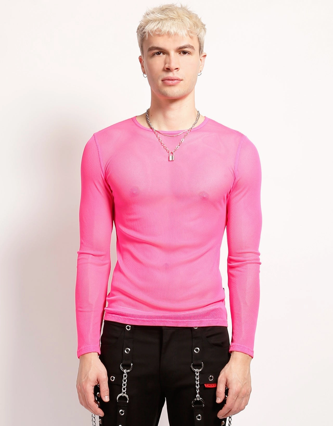 OdorResistant Technology MENS LONG SLEEVE FISHNET PINK