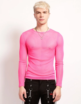 OdorResistant Technology MENS LONG SLEEVE FISHNET PINK