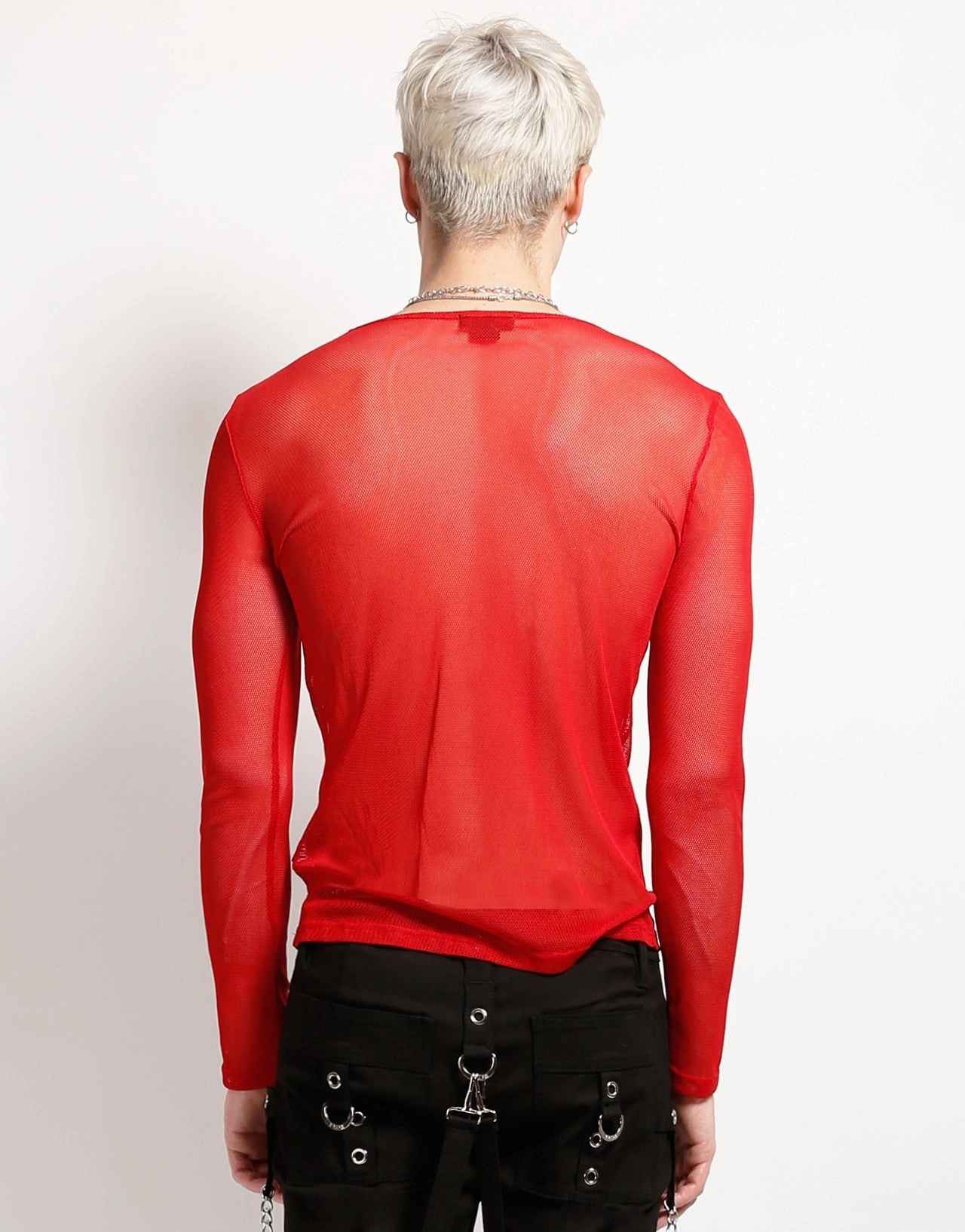 Chic Tee ZeroWaste Pattern MENS LONG SLEEVE FISHNET RED