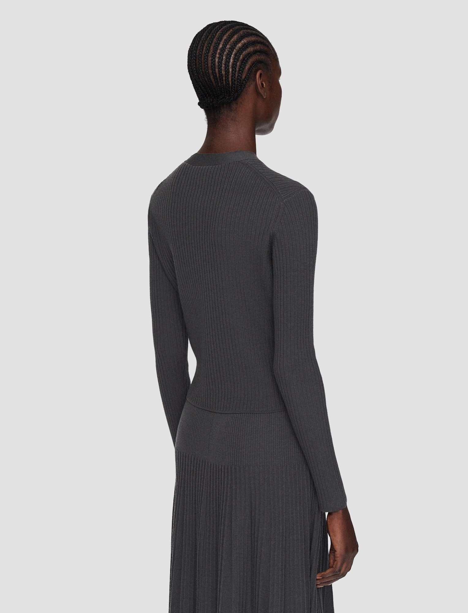 Urban Comforted VeganFriendly Material Merino Rib Cardigan