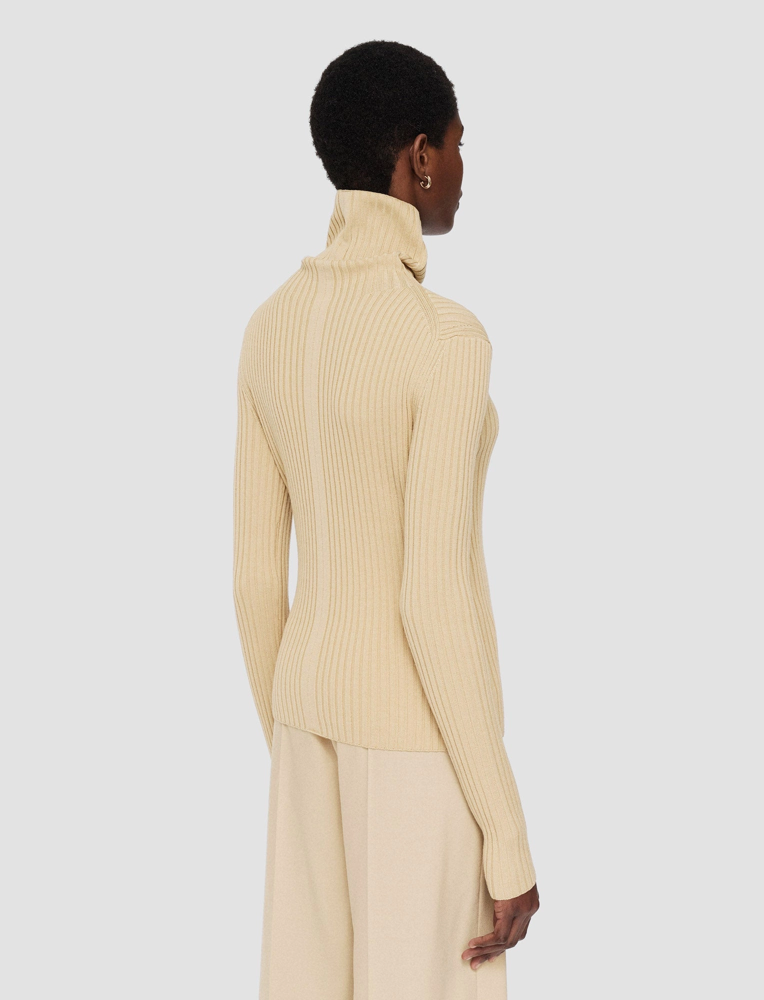 Urban Comforted Merino Silk Rib High Neck Jumper