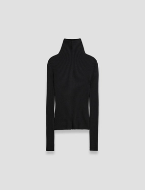 Modern Comfort Modern Style Merino Silk Rib High Neck Jumper