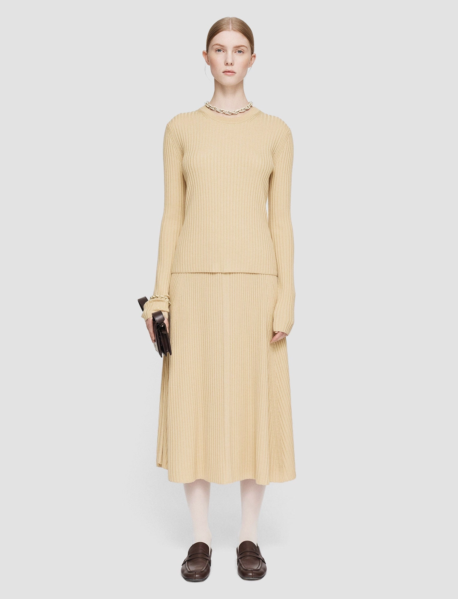 Merino Silk Rib Round Neck Jumper Wardrobe Must