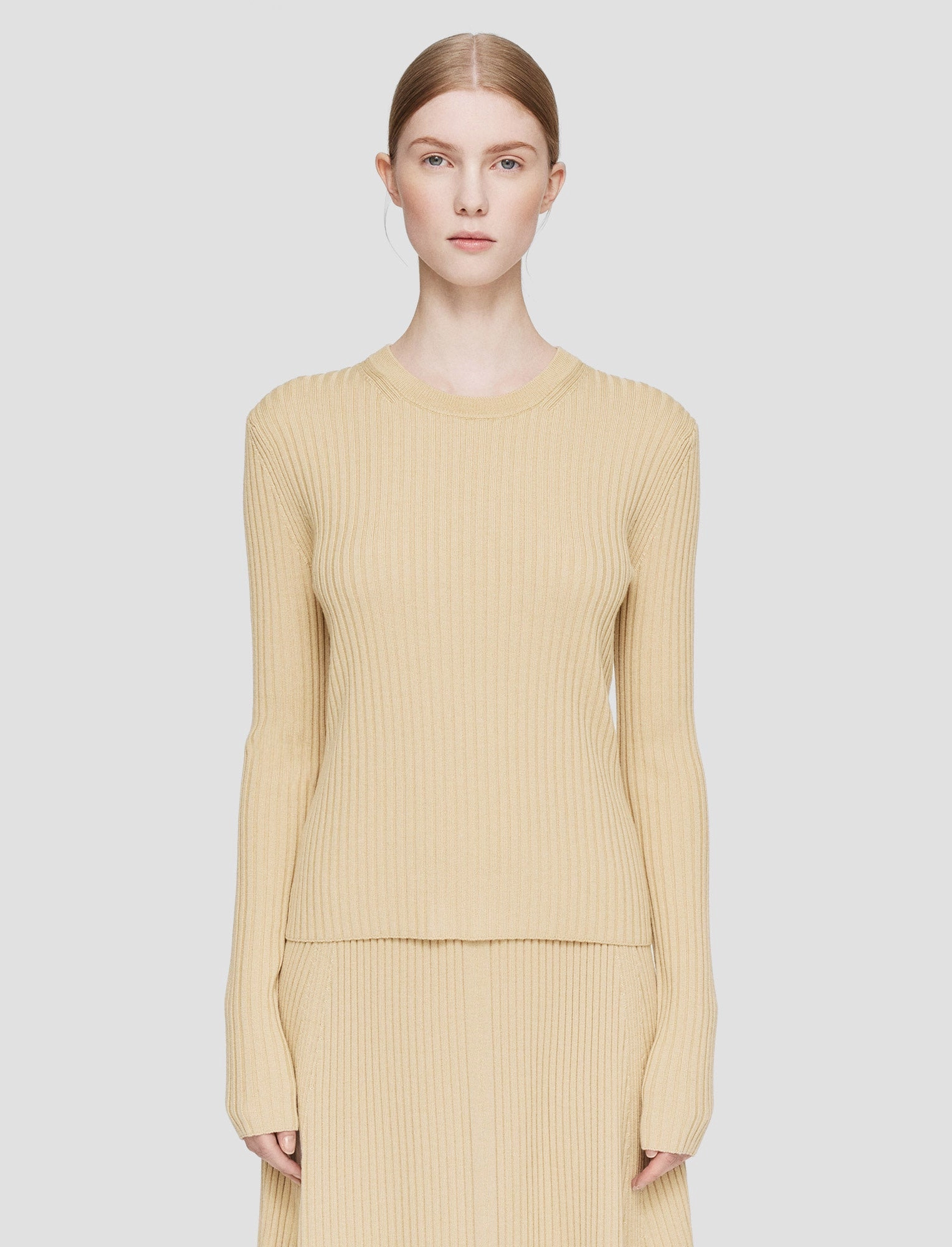 Merino Silk Rib Round Neck Jumper Airflow channels