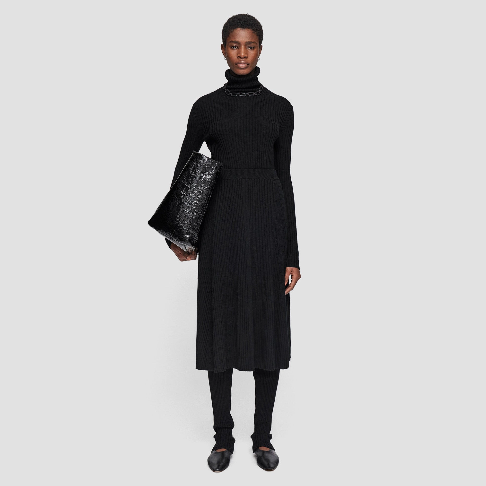 Lightweight Stretch Fabric Merino Silk Rib Skirt