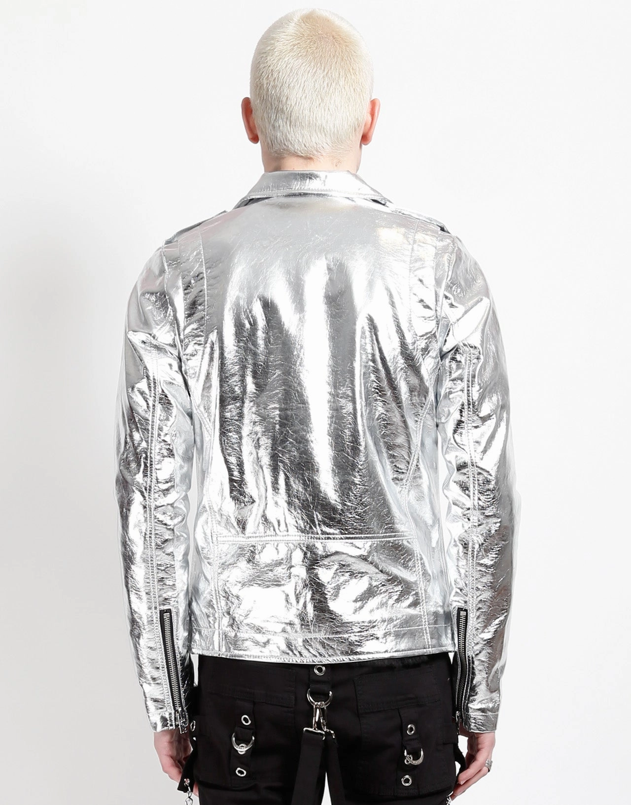 METALLIC FAUX LEATHER MOTO Minimal Form