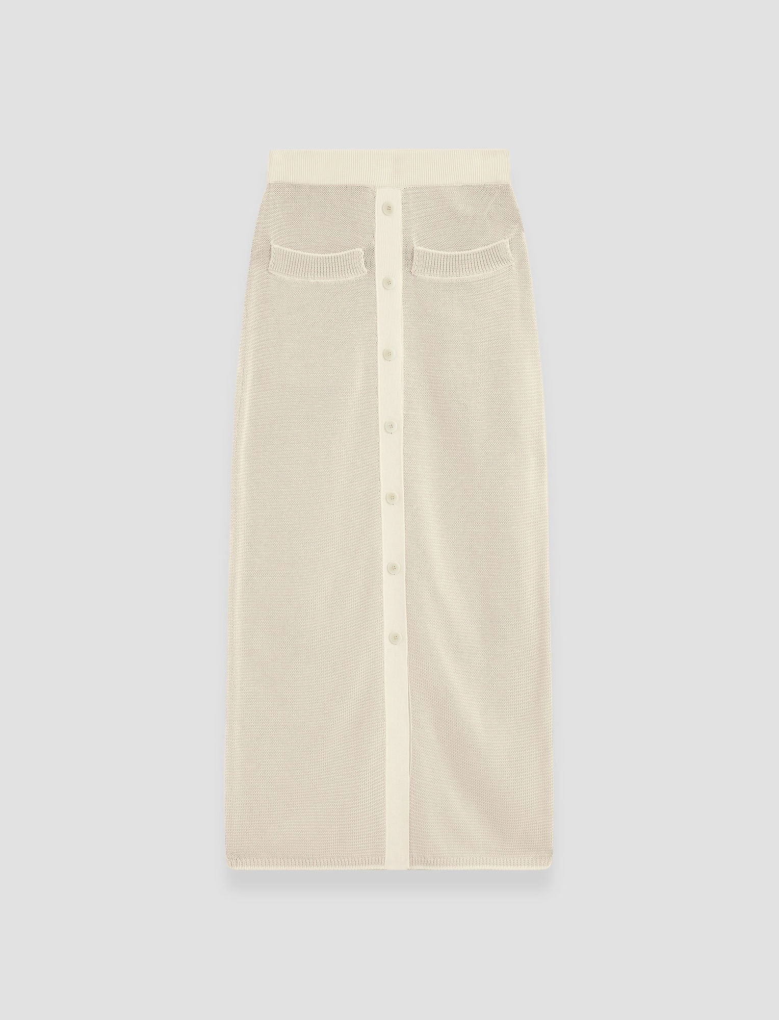 Crewneck Style Antibacterial Treatment Micro Stripe Knit Skirt