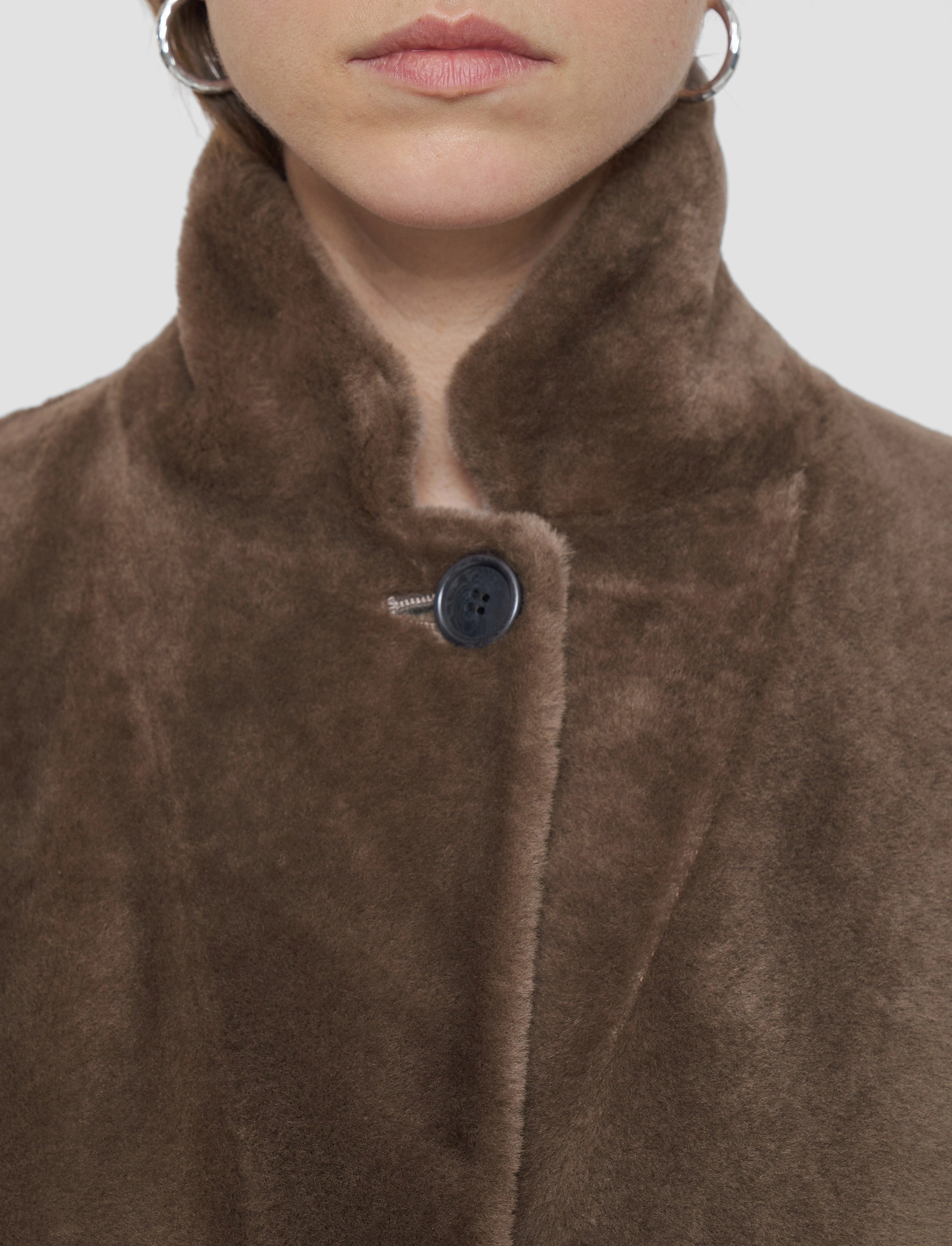 Britanny Reversible Soft Shearling Coat Tailored Cut Style