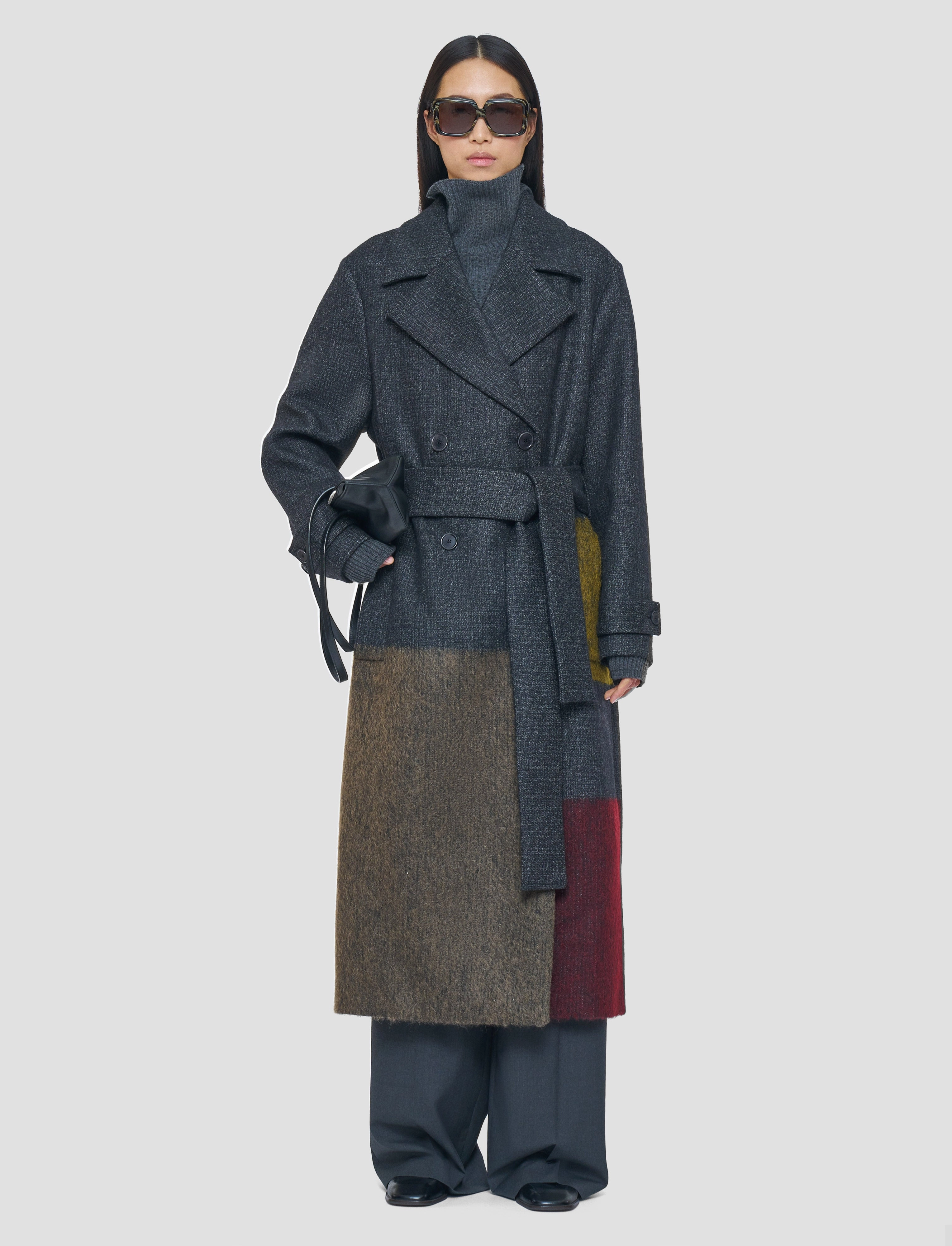 Rubberized Trims Weekend Outing Wear Merton Overlay Wool Coat