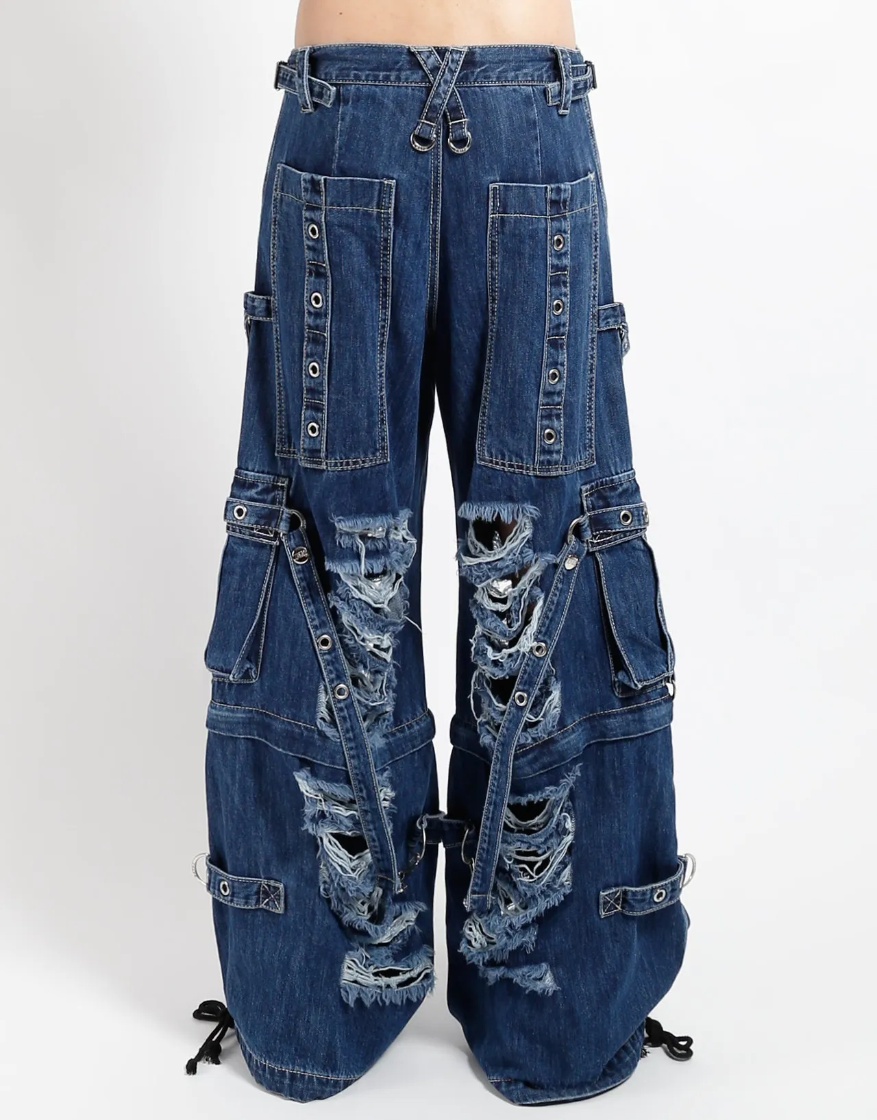 Core Essential Movement Flex SHREDDER DENIM STRAP PANT INDIGO