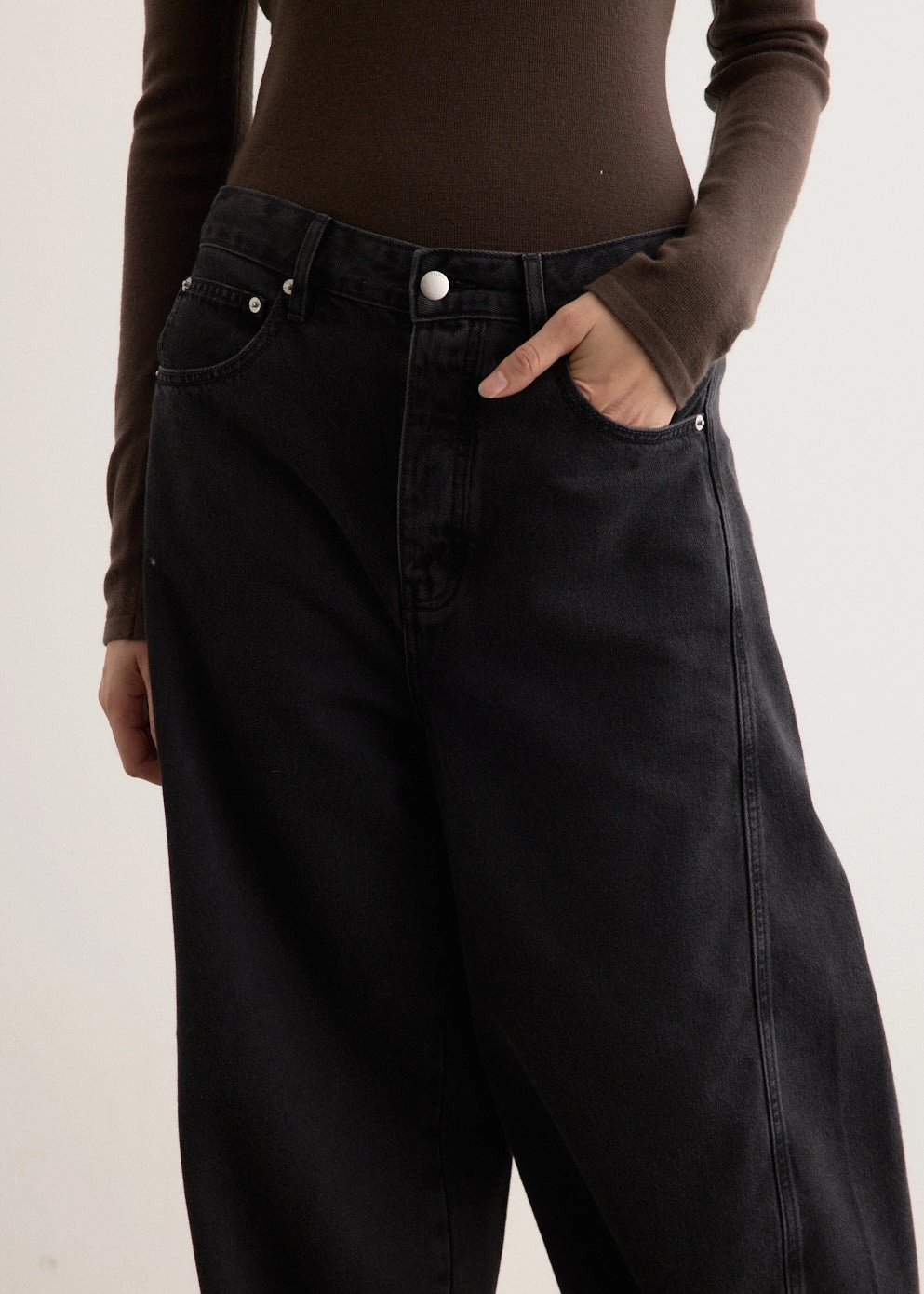 Mid Rise Balloon Jeans Relax Mode All Size Fit