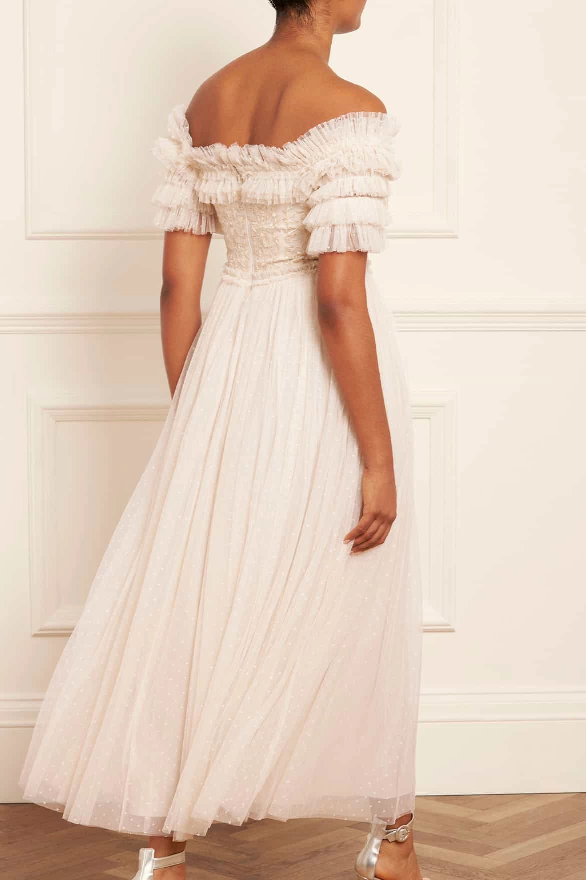 Midsummer Lace Bodice Off-Shoulder Ankle Gown Sporty Comfort