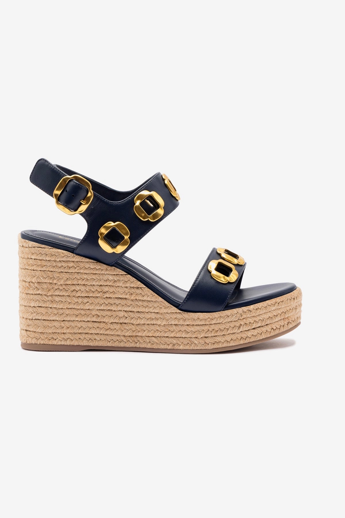 Leaf Touch Windy day Milan Espadrille In Navy Leather