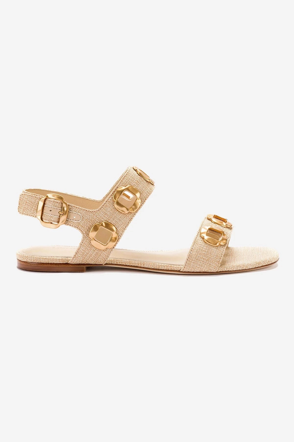 Milan Flat Sandal In Beige Raffia Casual Footwear for Men Coastal Trip