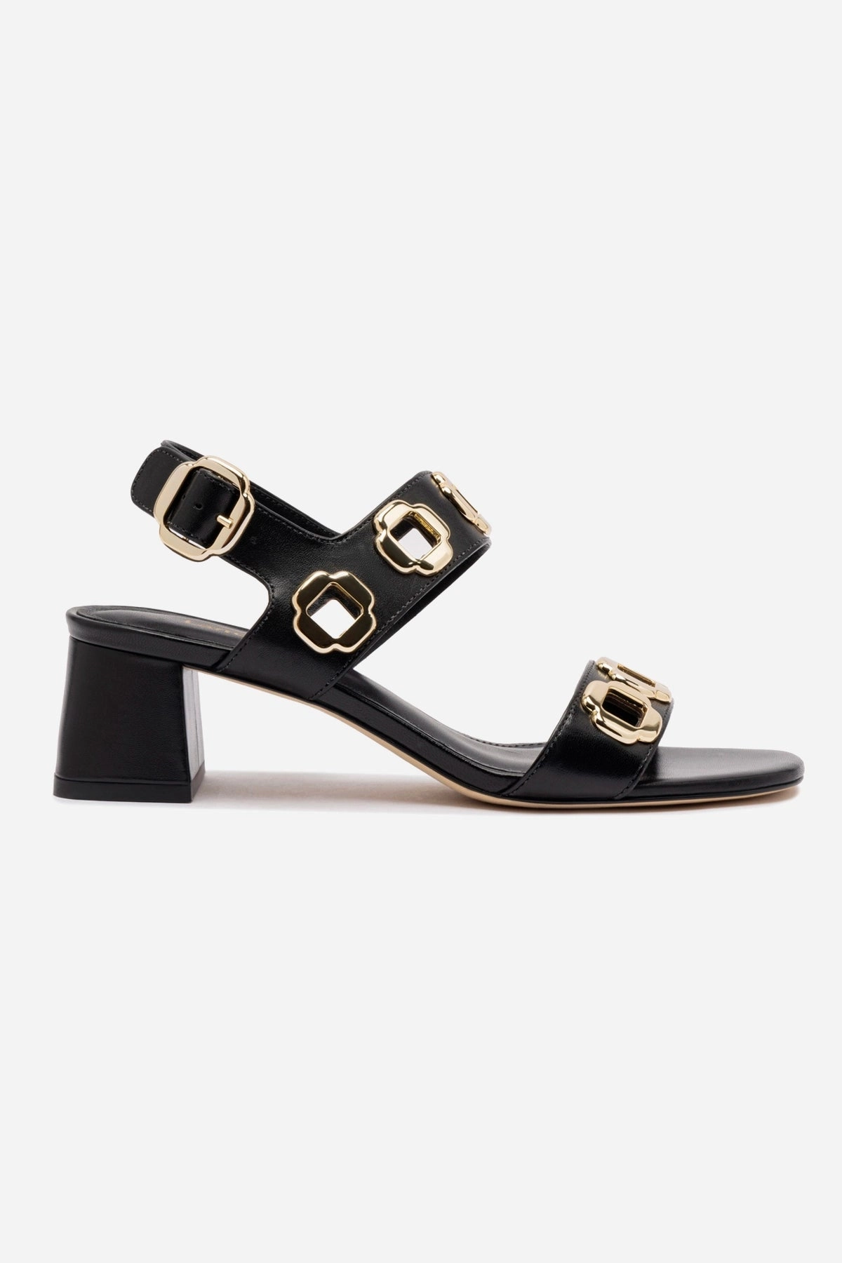 Adjustable Strap Summer Vacation Shoes Milan Sandal In Black Leather