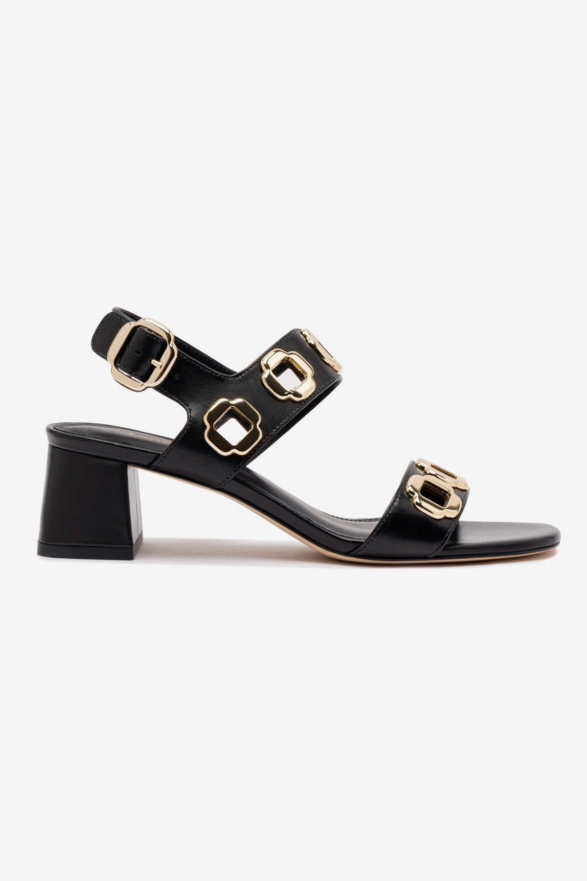 Milan Sandal In Black Leather Multi Density Foam Layers