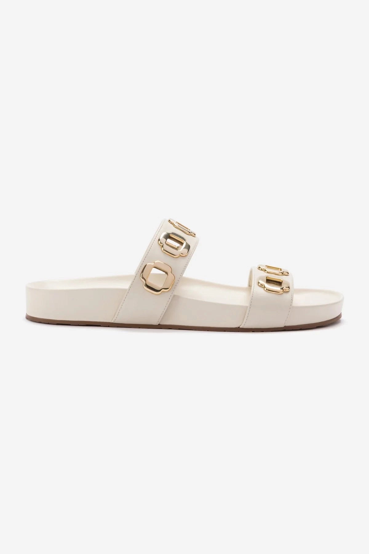 Trendy Travel Sandals Walking support Milan Slide In Ivory Leather
