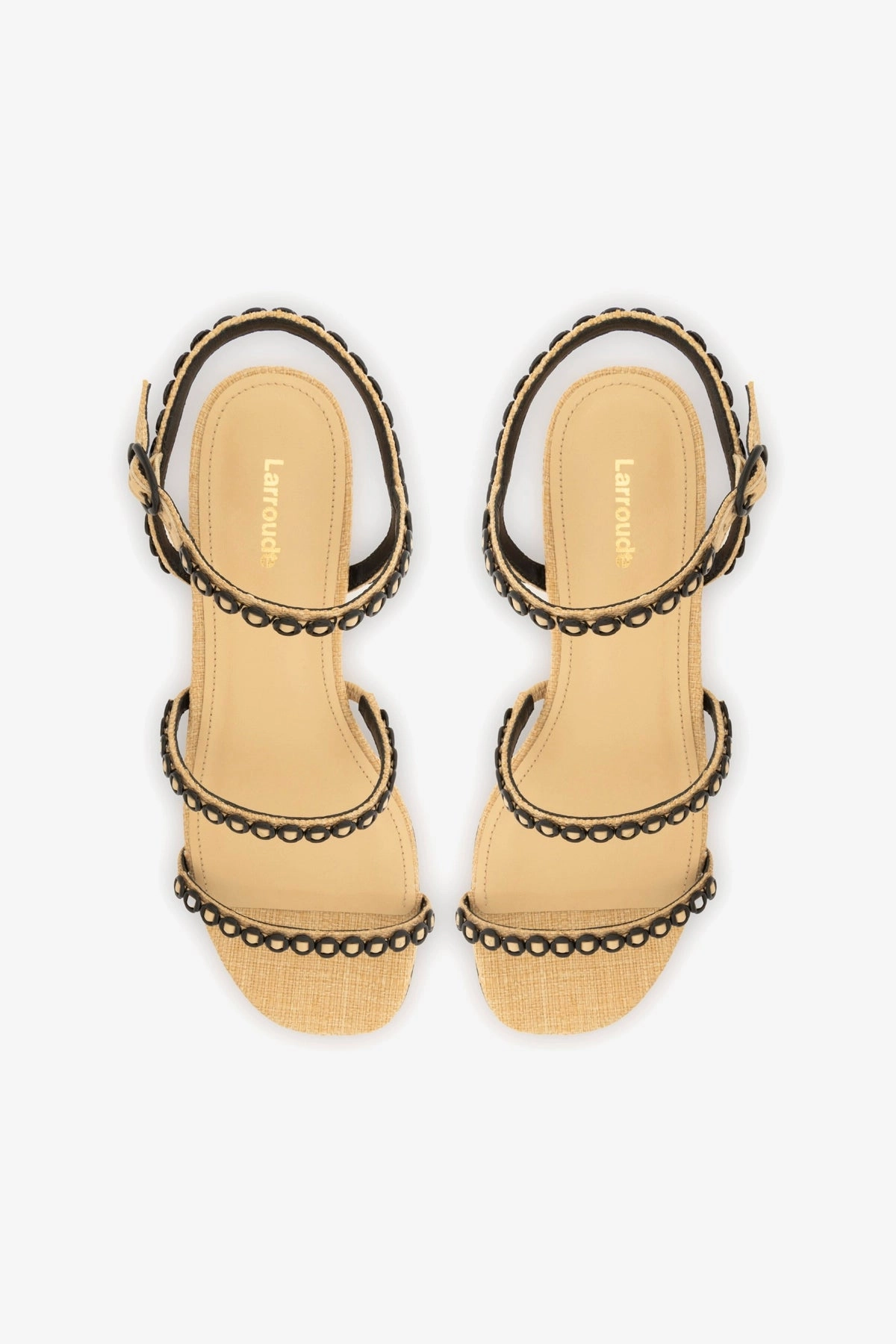Milanina Flat Sandal In Beige Raffia Rock Step Comfortable