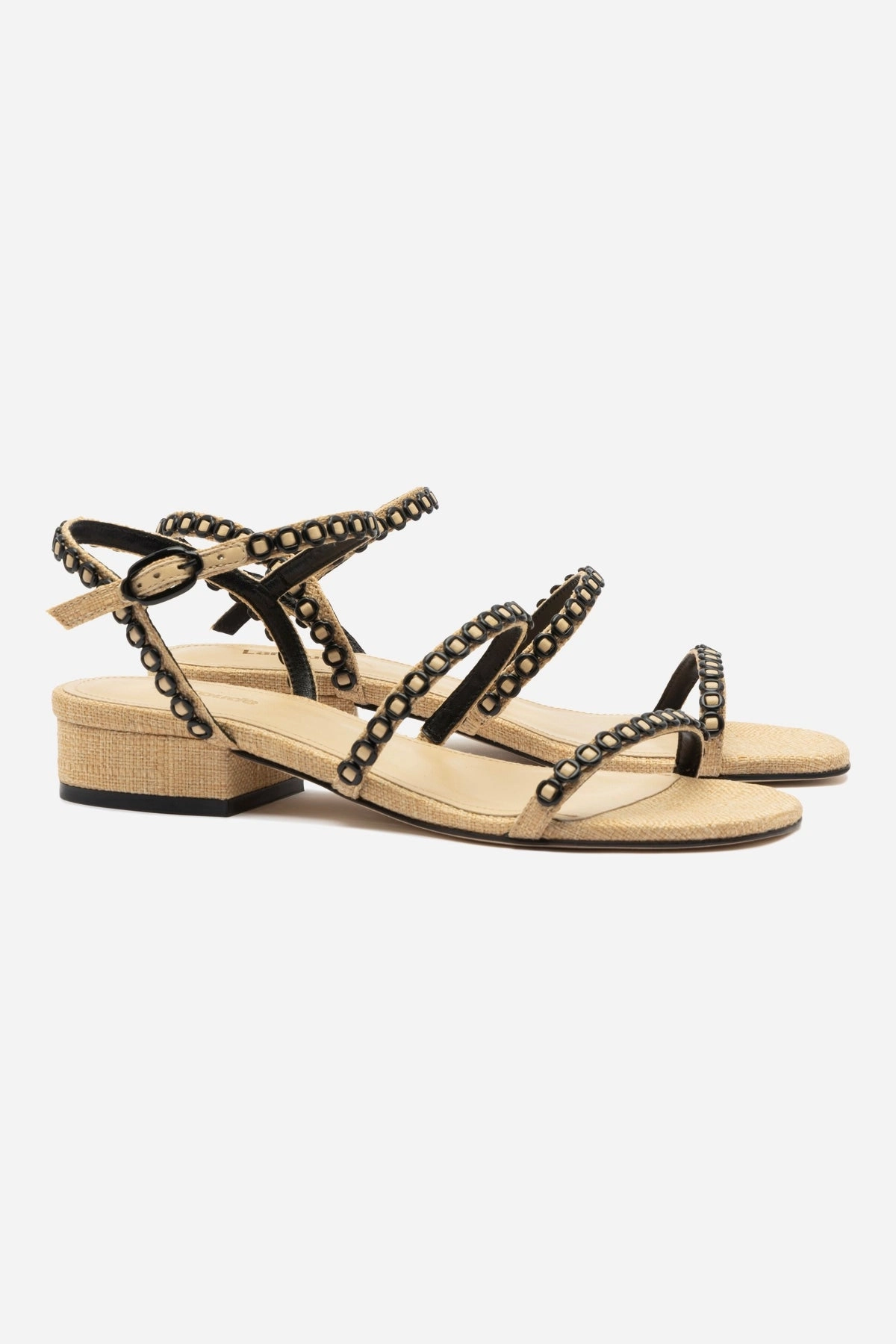 Milanina Flat Sandal In Beige Raffia Cozy Padding
