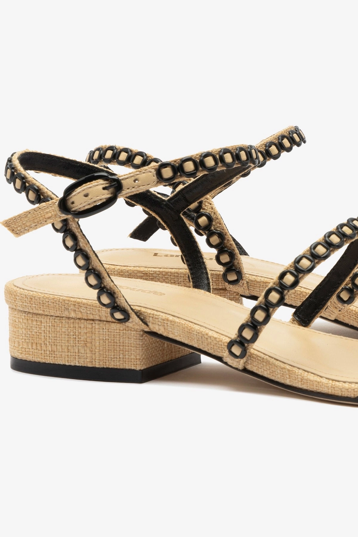 Vegan Leather Shoes Everyday Look Milanina Flat Sandal In Beige Raffia