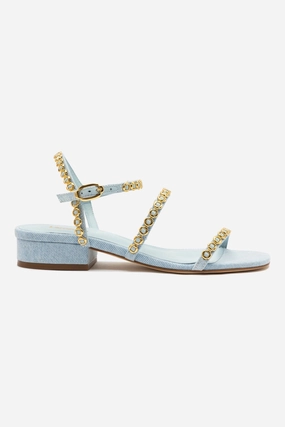 Milanina Flat Sandal In Maya Denim Rock Step