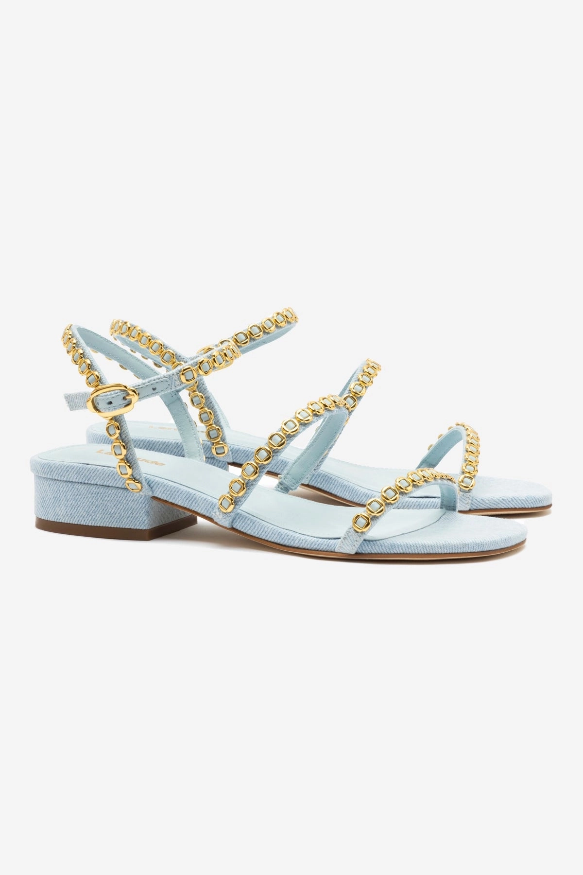 Flexible Shank Milanina Flat Sandal In Maya Denim
