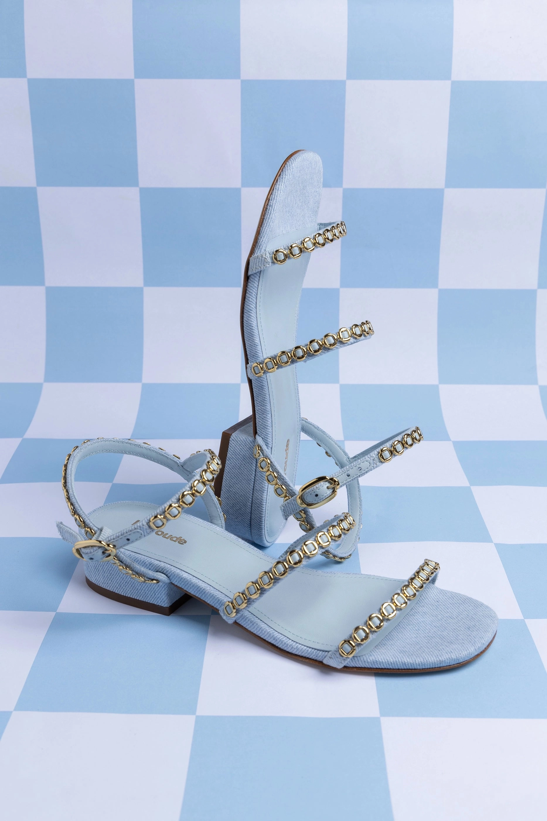 Love Step Milanina Flat Sandal In Maya Denim