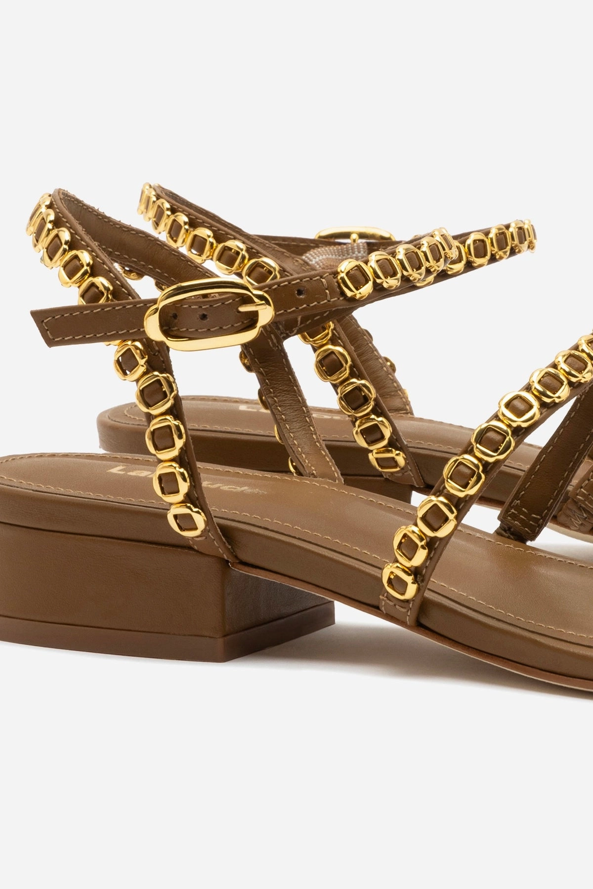 Milanina Flat Sandal In Russet Leather Breathable mesh Outdoor Comfort