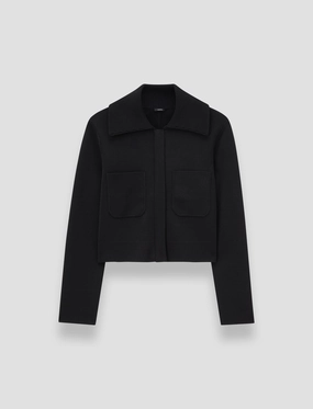 Milano Knit Stretch Short Jacket Button-up