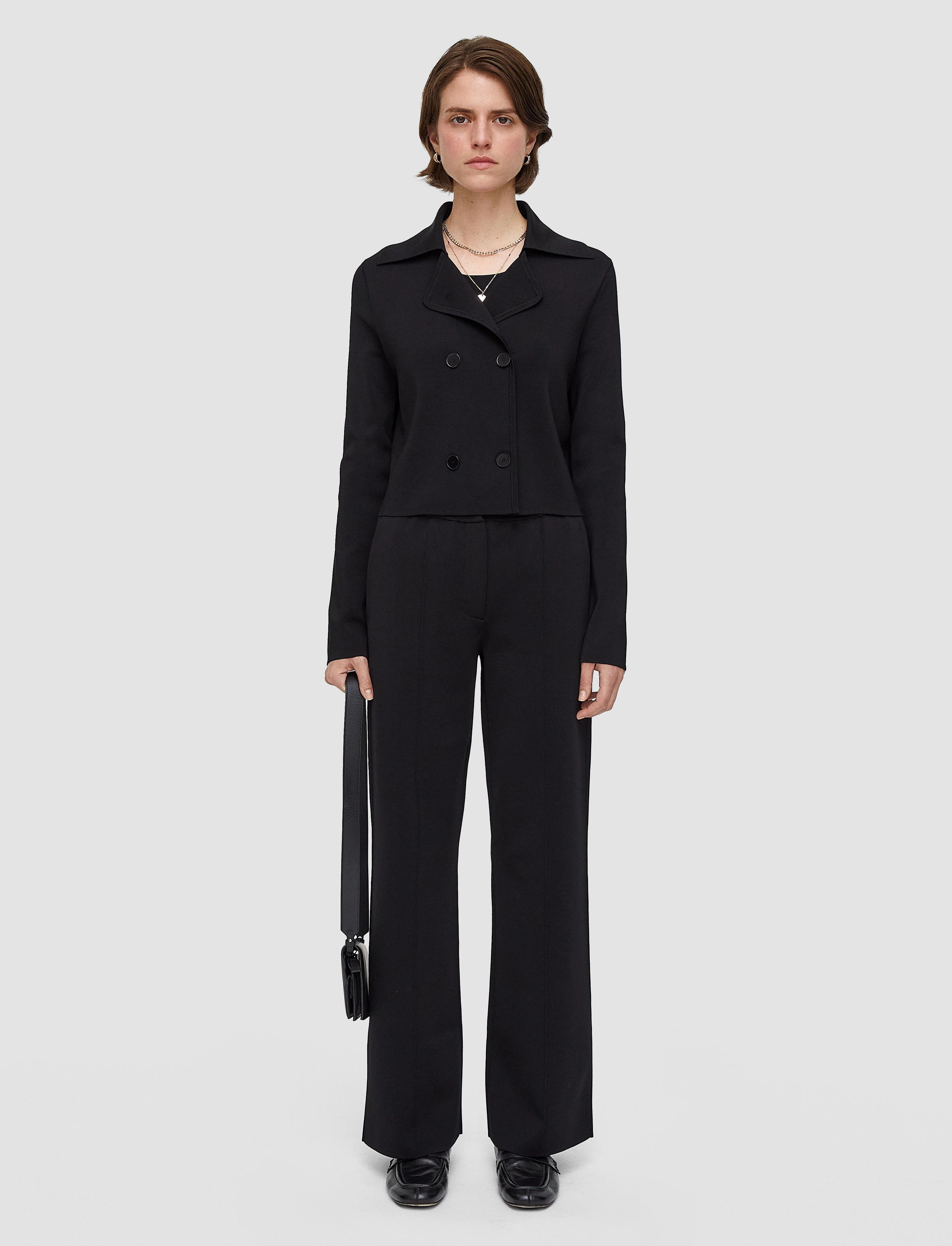 Milano Knit Stretch Short Jacket EcoFriendly Textile Multipanel Construction