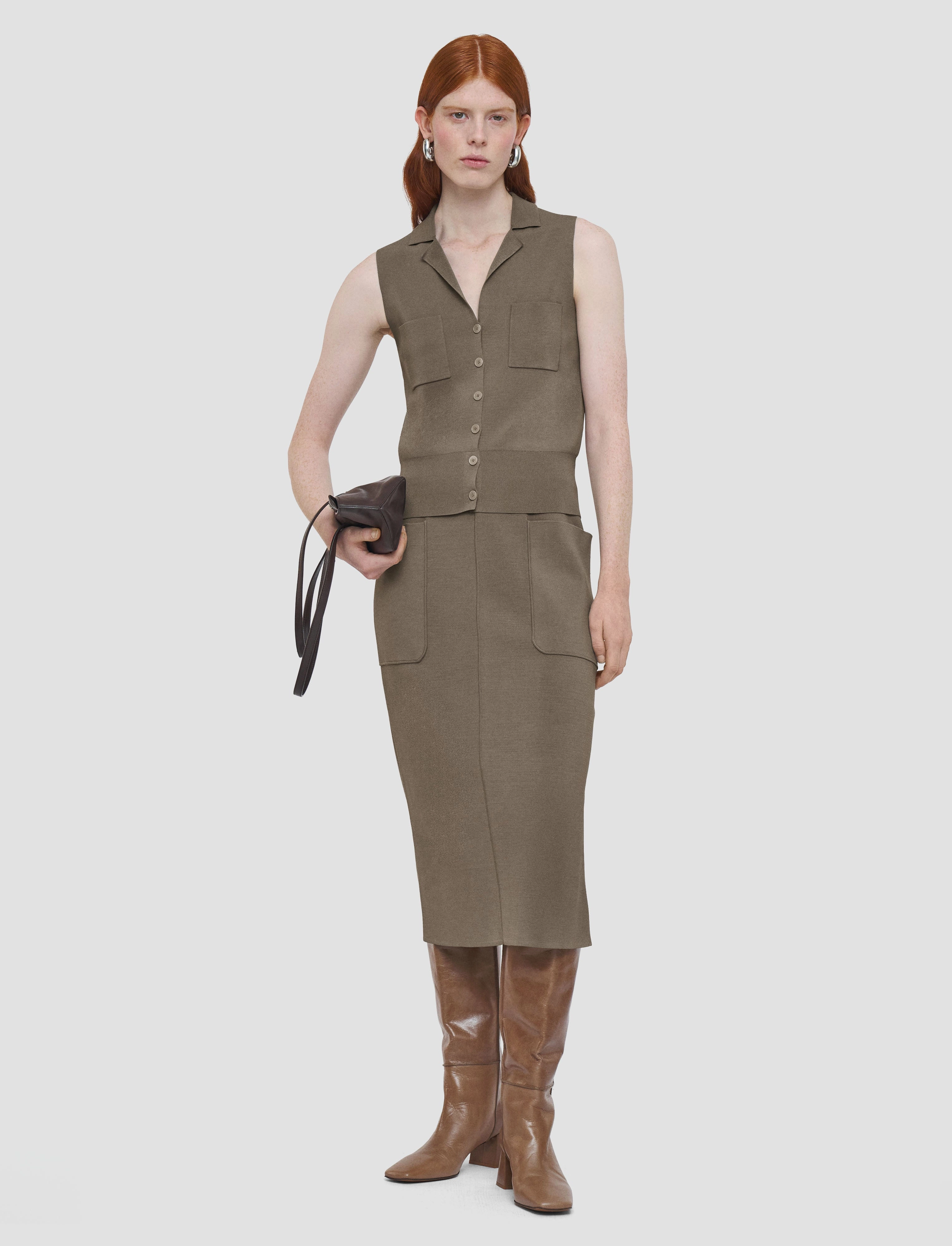 Milano Knit Stretch Vest Travel Style Eco Conscious Manufacturing